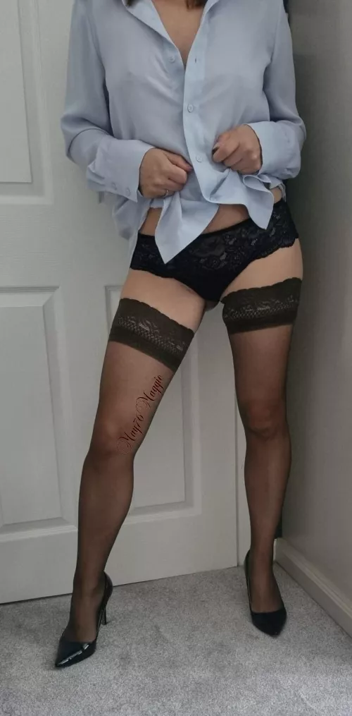 No bra or skirt required this morning (F)