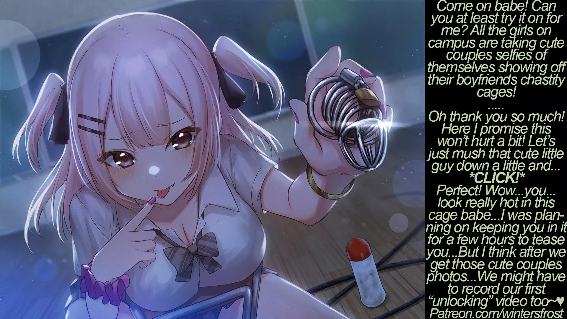 She just wants you to try it on~♥ This definitely won't become a future addiction for either of you, promise...