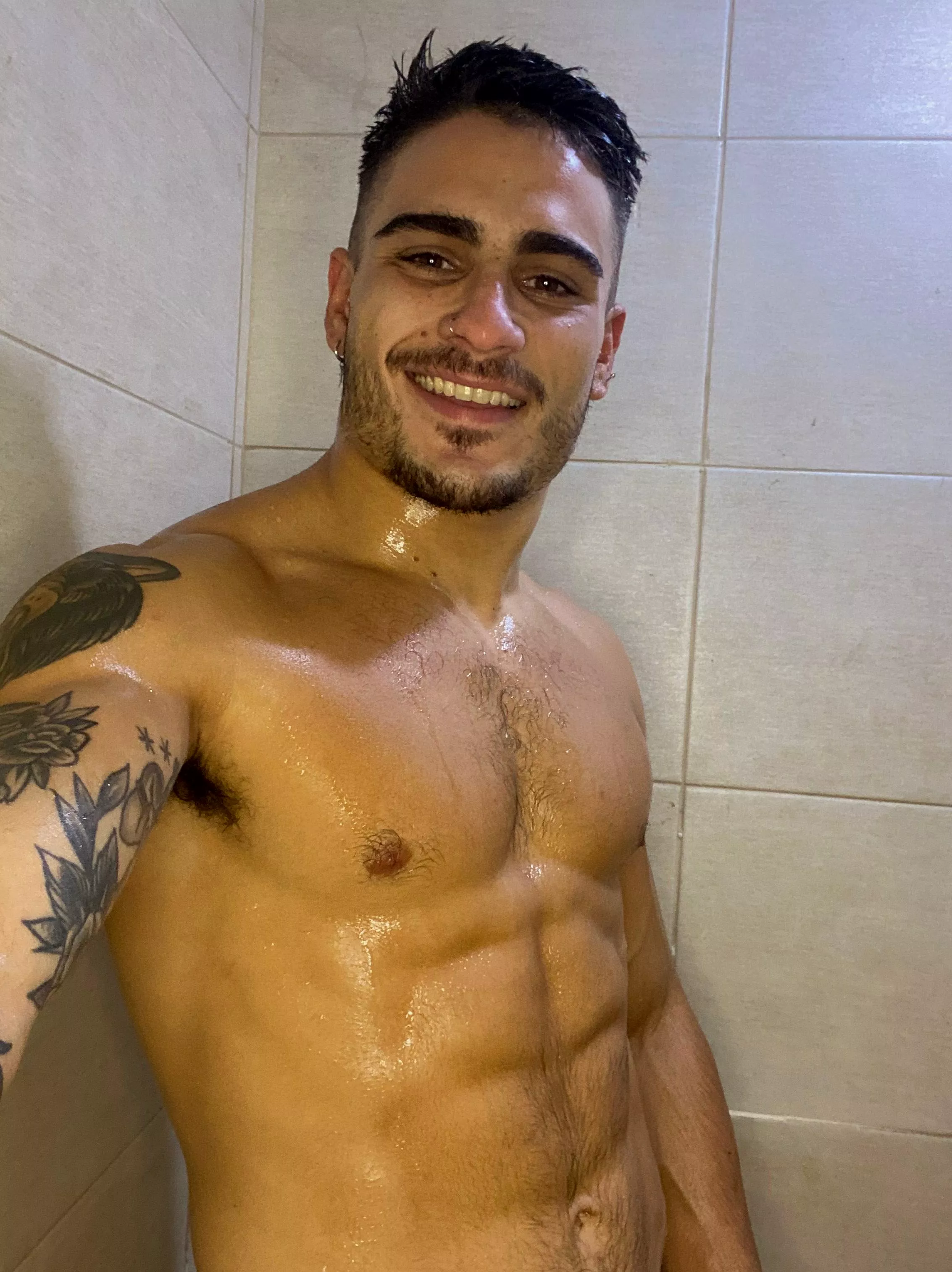 Who wants to soap up this tight, wet body?