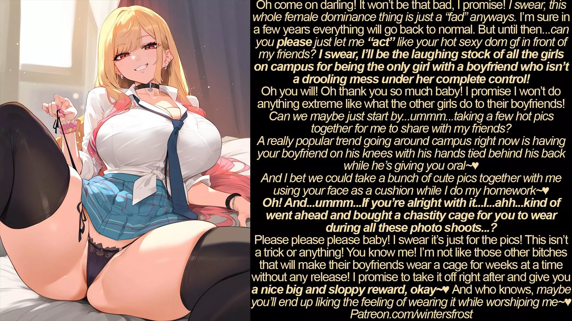 Your girlfriend is just following the 