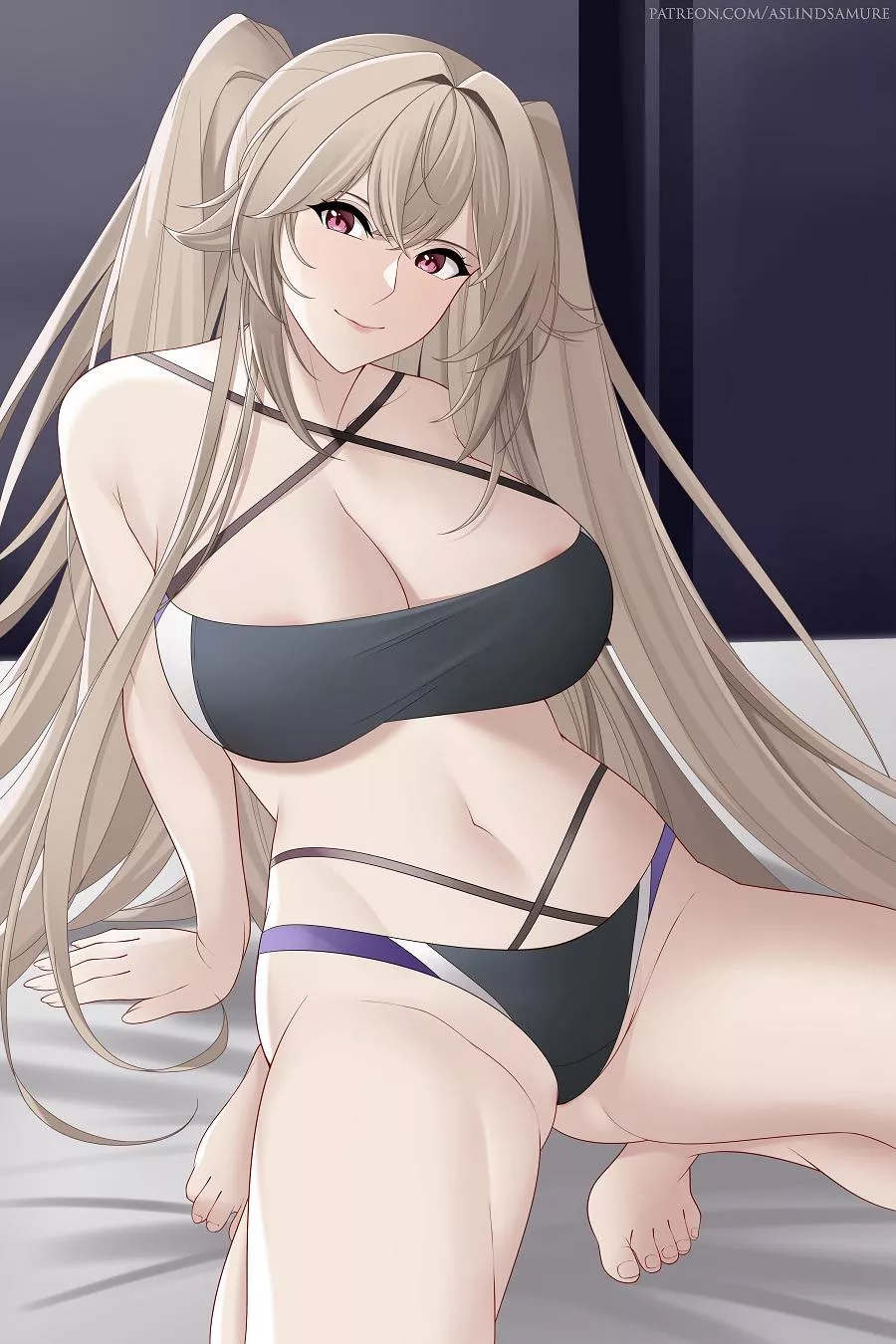 Anchorage gives a sensual pose to Tease Commander's Dick in her new bikini [Azur Lane] (Aslind Samure)