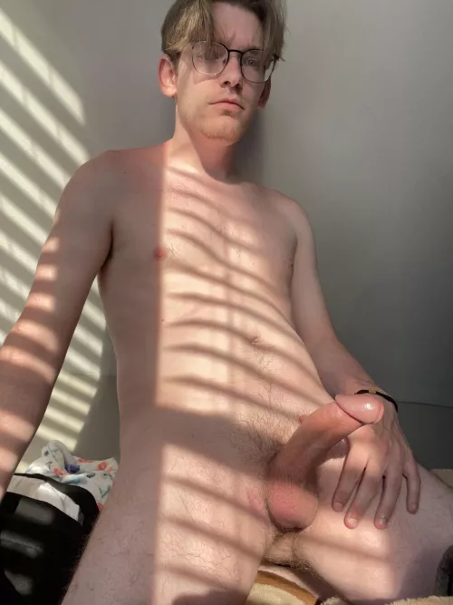 The tip of my cock is begging to have your lips wrapped around it