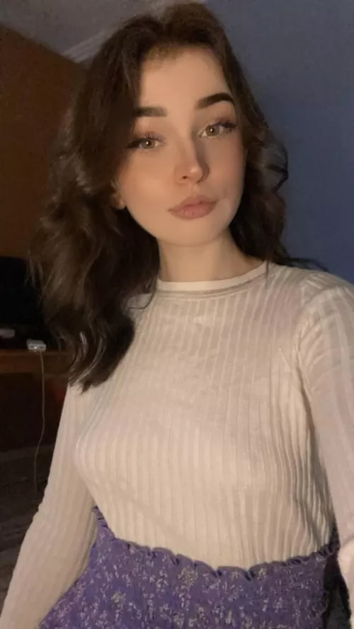 at school I look like this, modest, but when I come home, I want you to teach me bad things and under this modest outfit there are sexy panties hiding