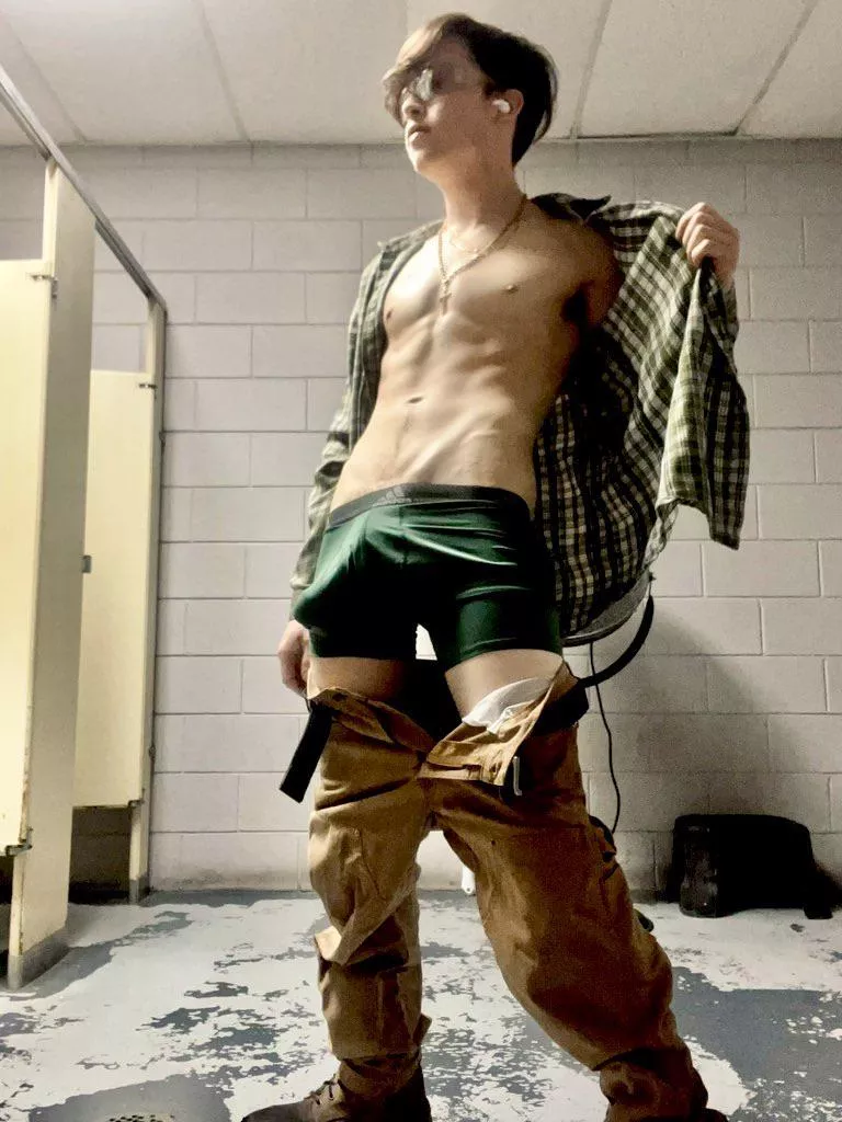 Green adidas to match the green flannel 