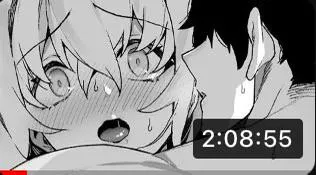 LF mono source: 1boy, 1girl, sweating, blonde hair , black hair , on bed, open mouth,blush 