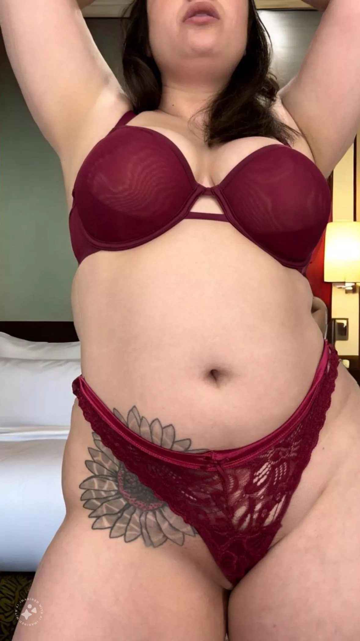 My thong hardly covers my…