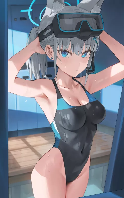 Shiroko ready to swim (hood (james x))