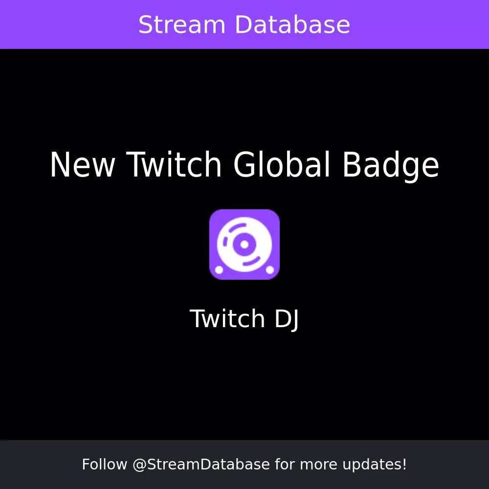 Upcoming New Twitch Global Badge: Twitch DJ