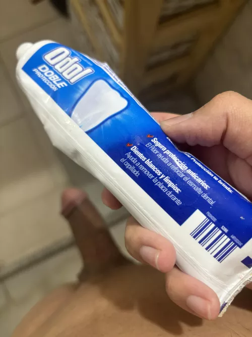 When you forgot your phone so you have to read the toothpaste