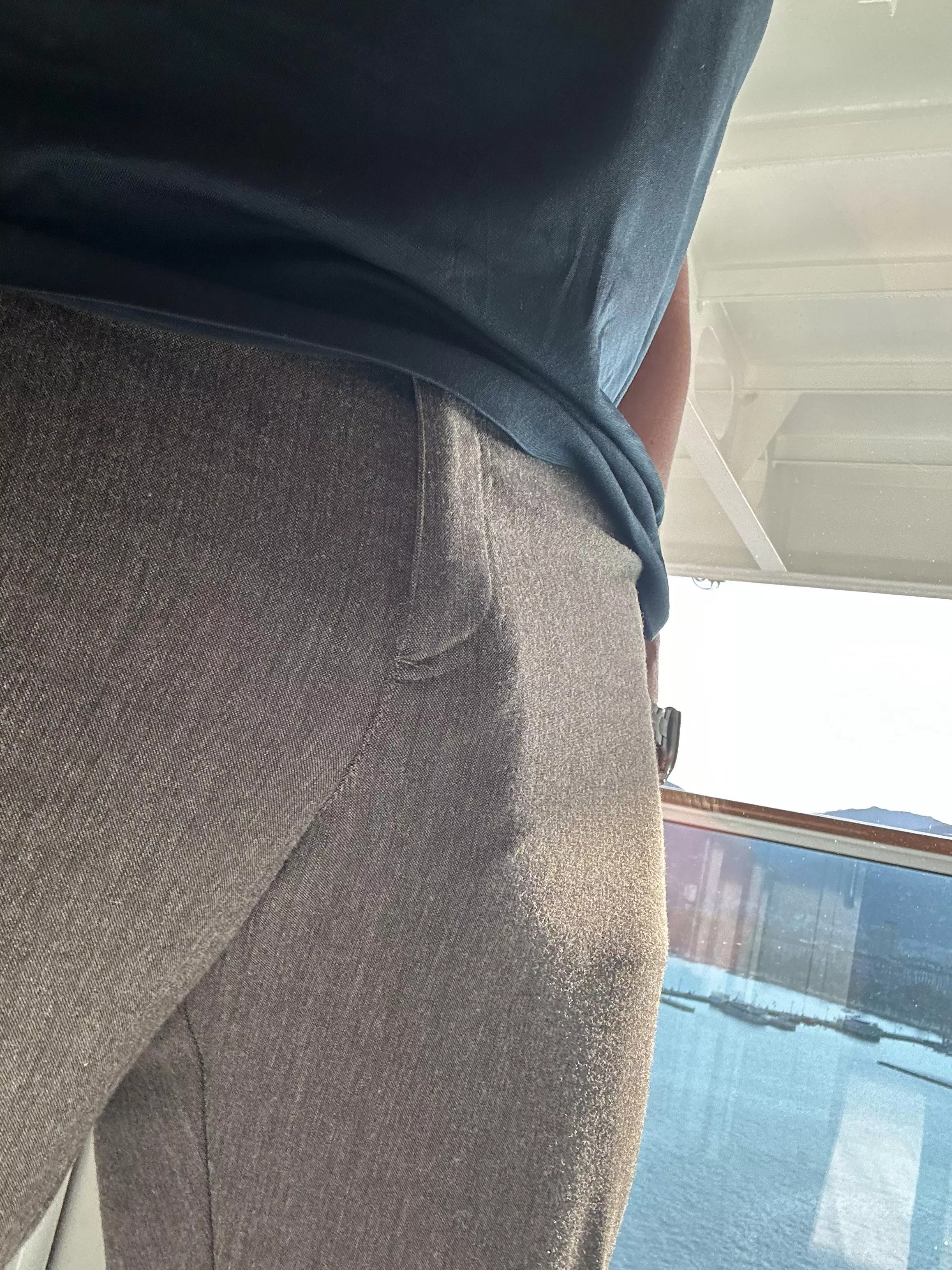 I love these slacks - formal enough to wear to dinner, tight enough to show everyone what is for dessert!