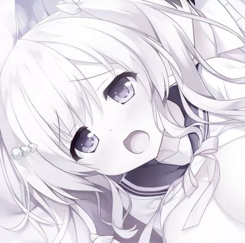 LF Color Source: white hair, purple eyes, long hair, open mouth, blush, school uniform, breasts, 1girl, 1boy, bowtie, hair ornaments