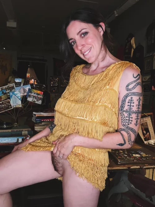 Now you know how much hair is under my dress