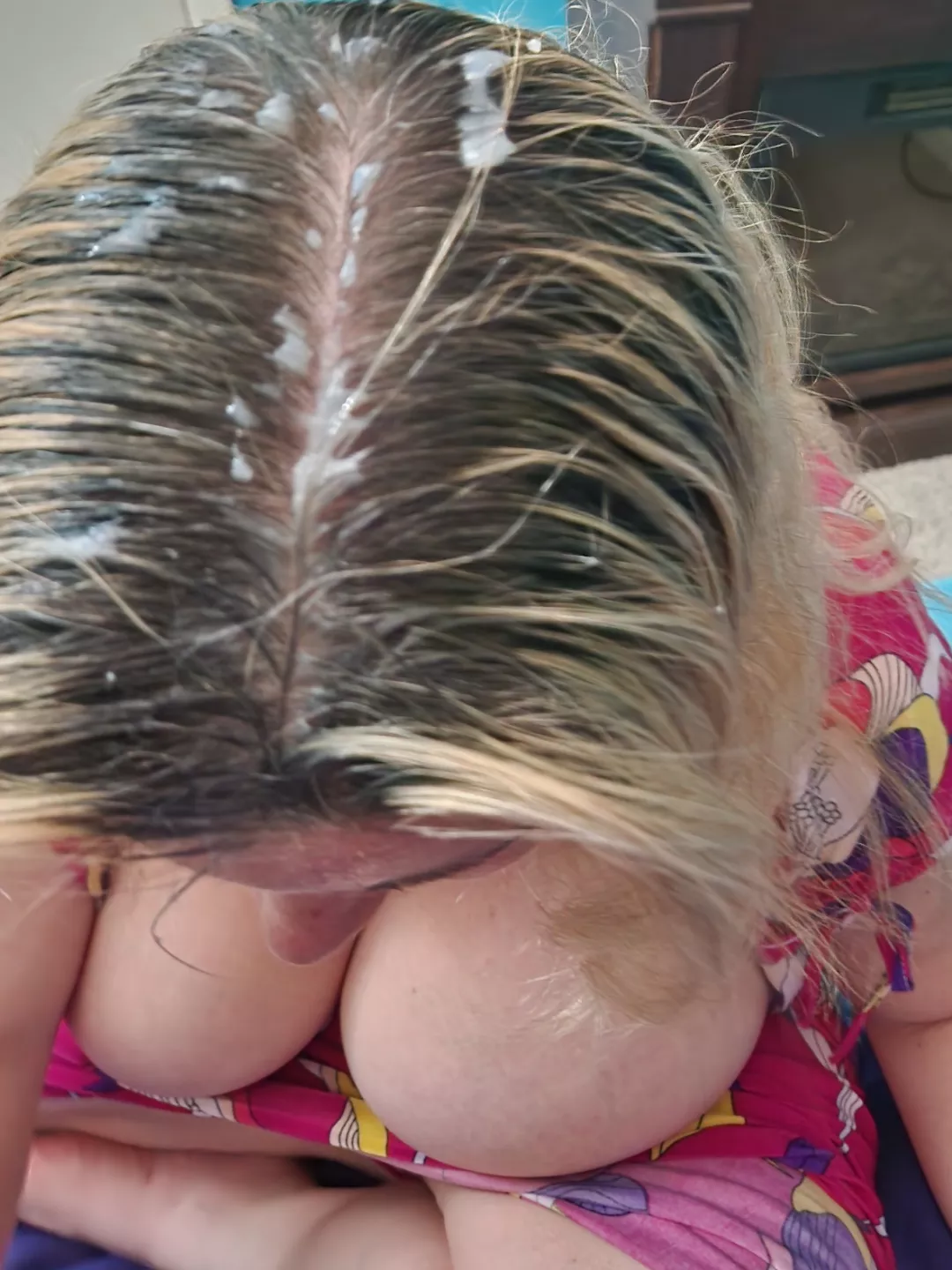 One of my favorite places for him to finish is my hair, makes me feel all hot and dirty 