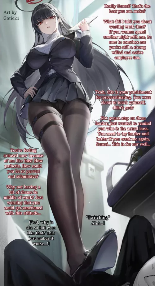 Rio Tsukatsuki, tough boss at day [Blue Archive] [Femdom] [Degrading] [Office lady] [Stepping on you] [Hard work demanding] [No being lazy]