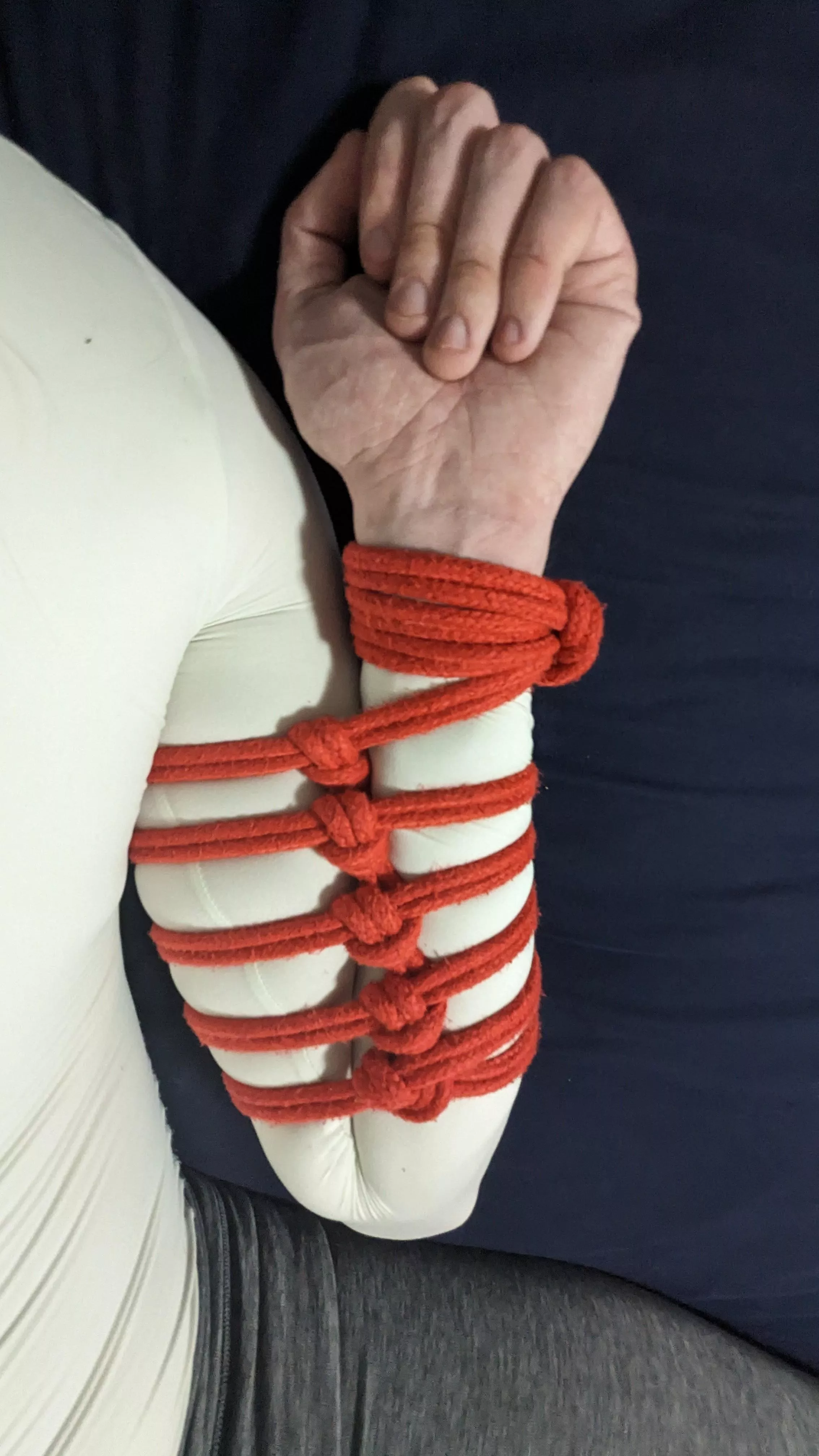 Spiral futomomo self-tie on my own arm