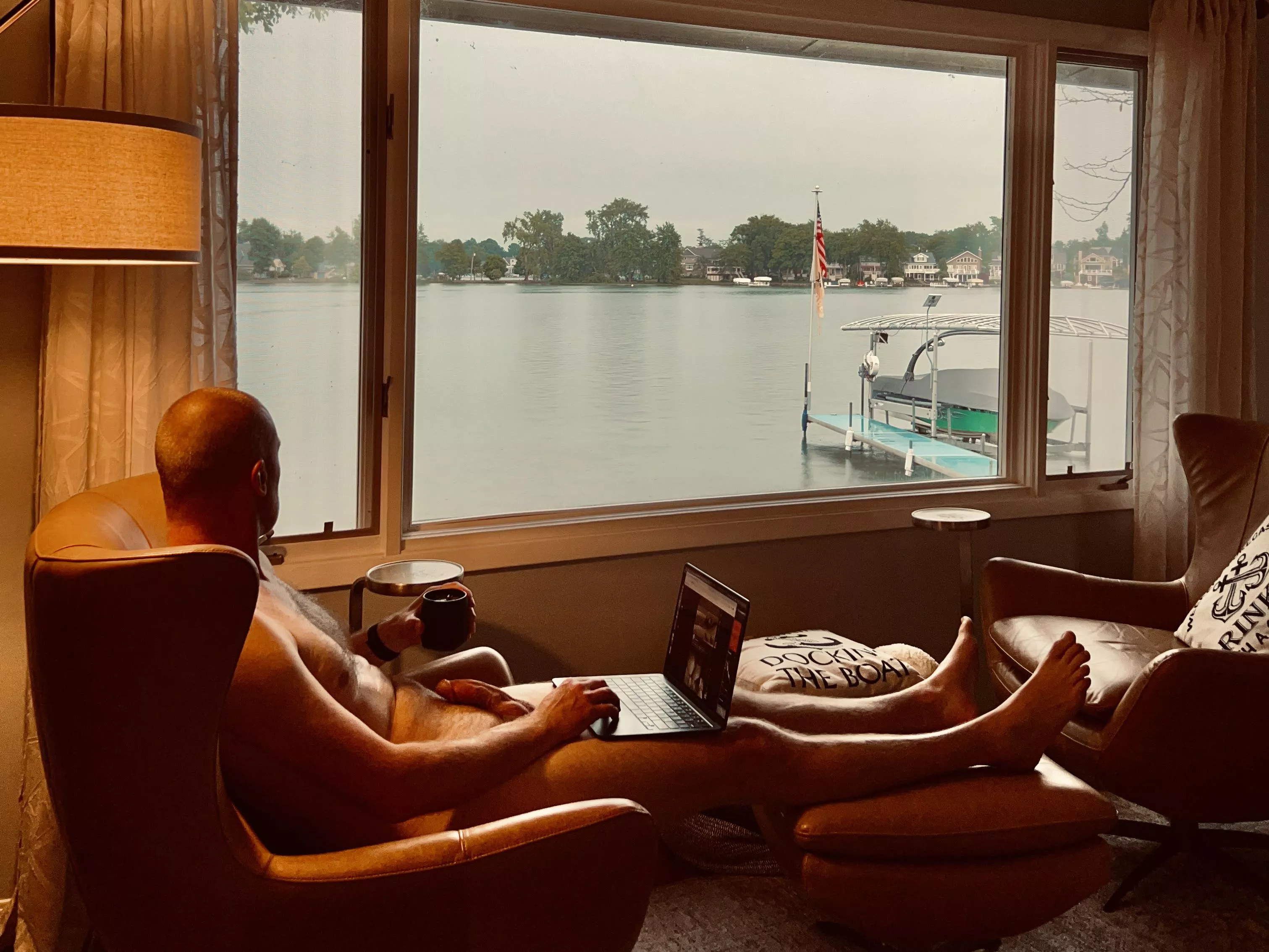 Watching the rain and enjoying a cocktail [52]