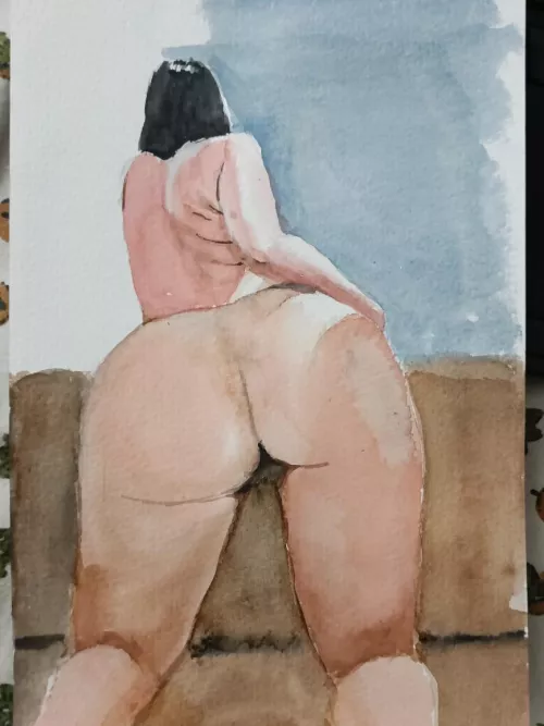 Watercolor sketch: at the window