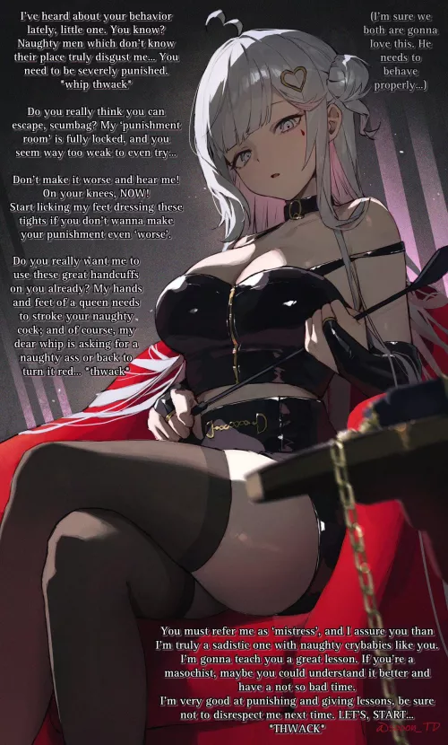 You’ve been a naughty boy ~ [Femdom] [Implied BDSM] [Male POV] [Dominatrix outfit] [Punishment]