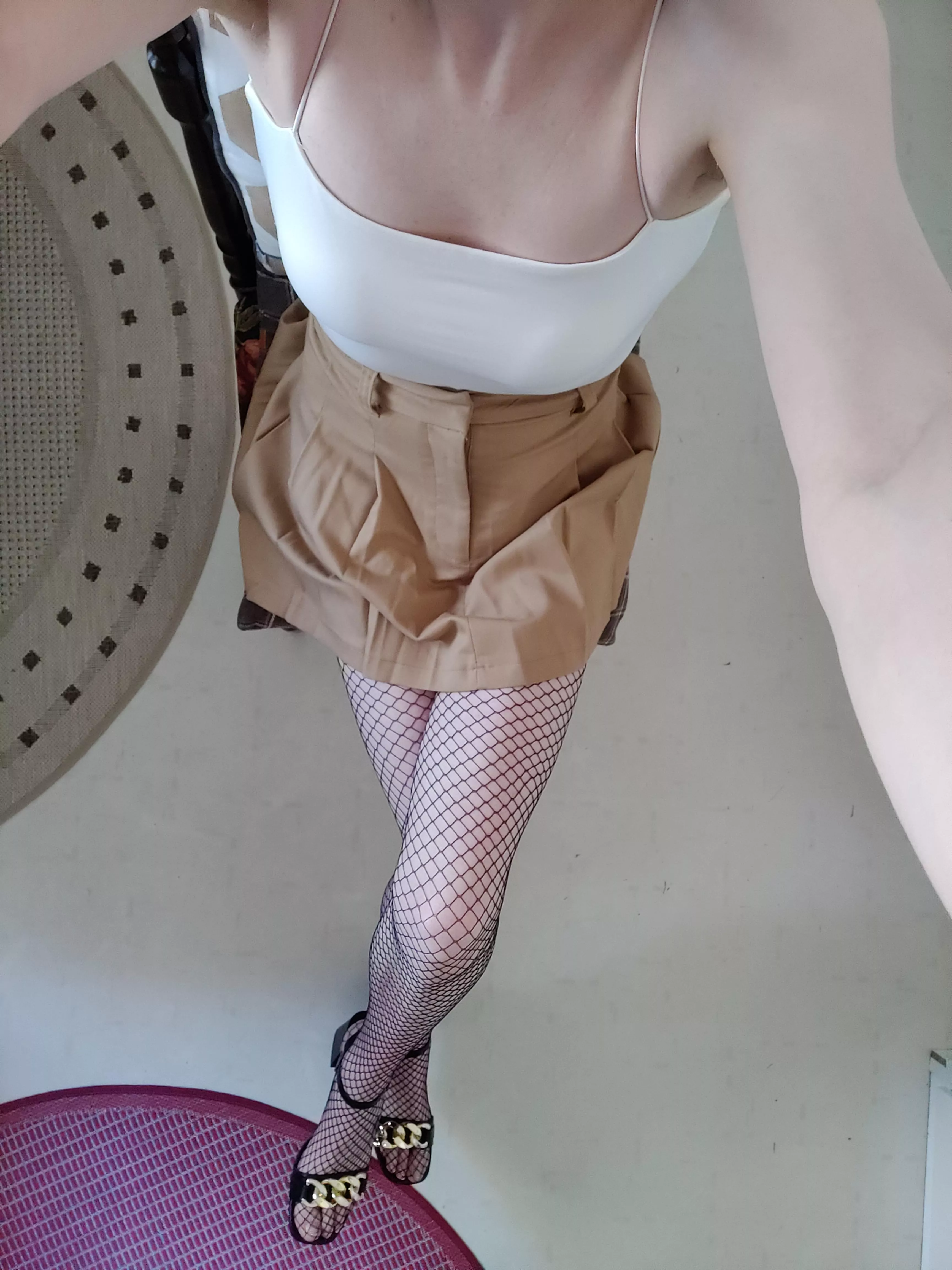 I like fishnets and skirts!