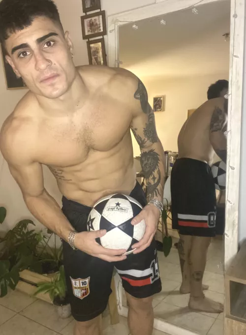 Wanna see a soccer player's ripped six-pack?