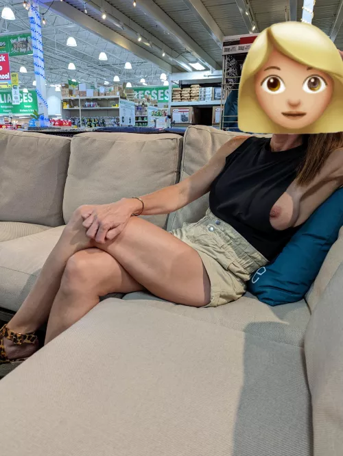 A little nipple slip while out shopping