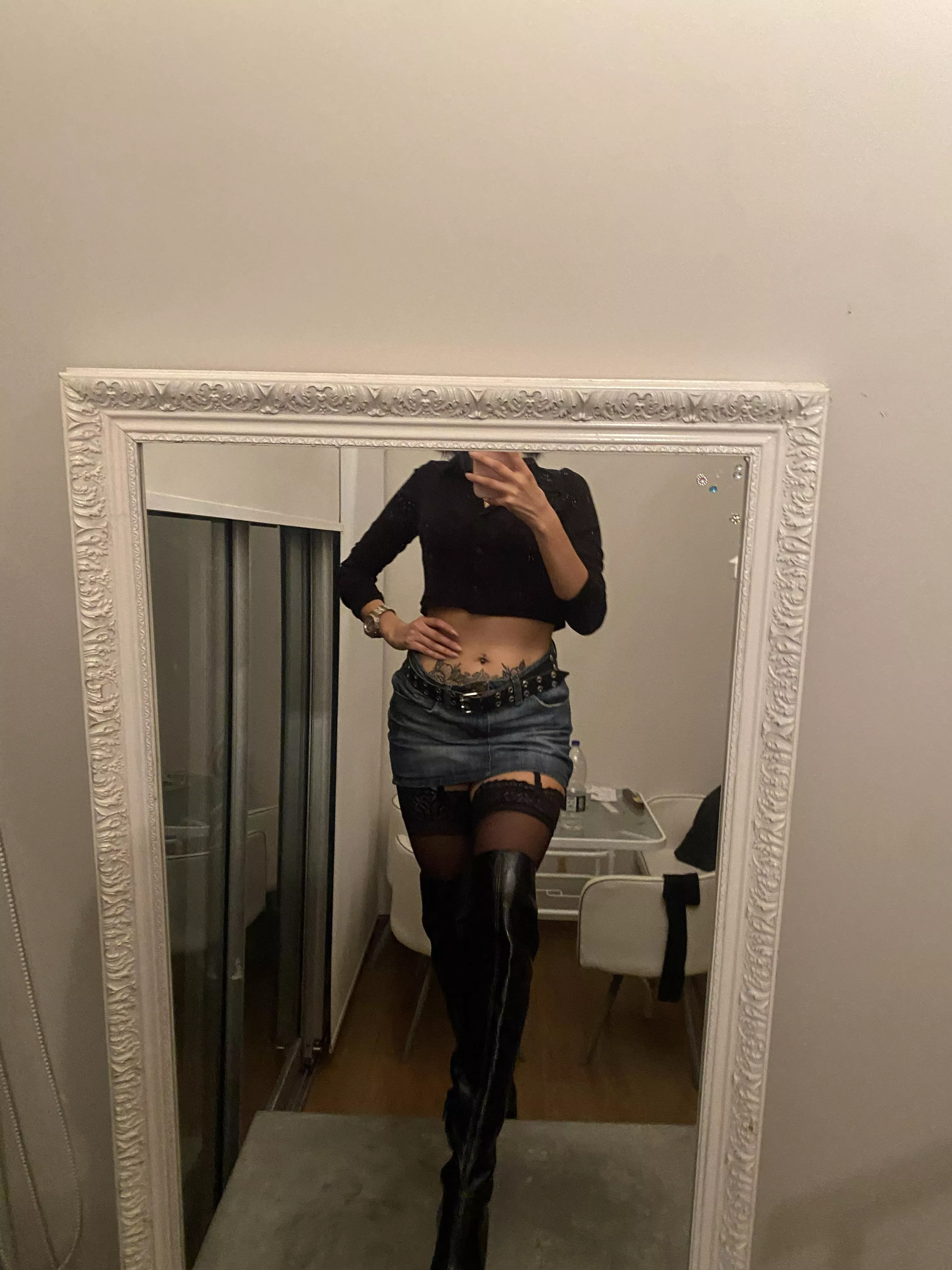 I feel sexy in leather buckle boots