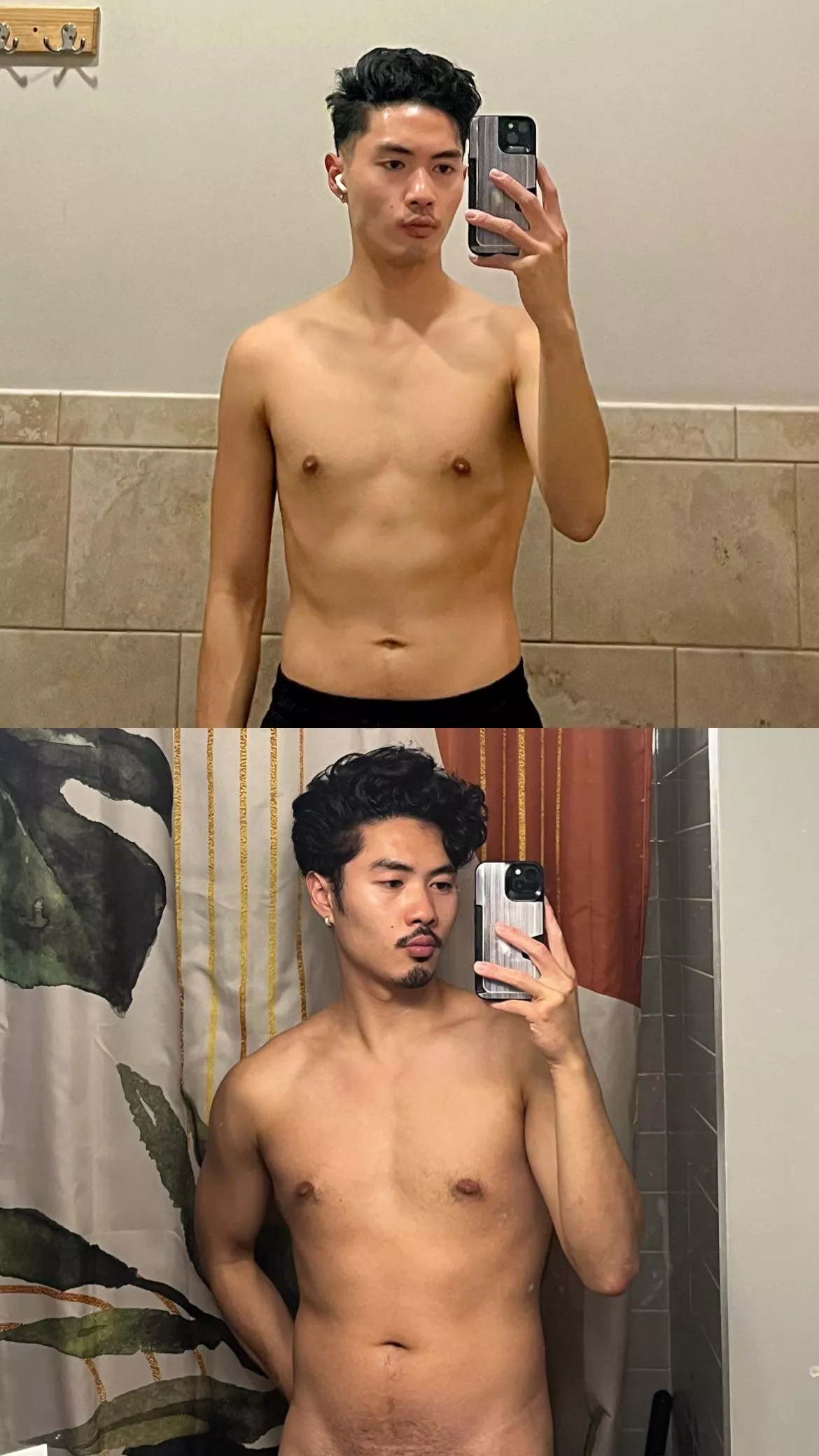 It feels so awkward taking progress pics. Lots of ups and downs and not much visible difference, but here’s 8 months of trying to gain weight! I feel healthier, but hoping to also look better.
