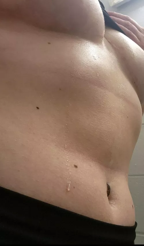 Training hard, I earned this sweat.