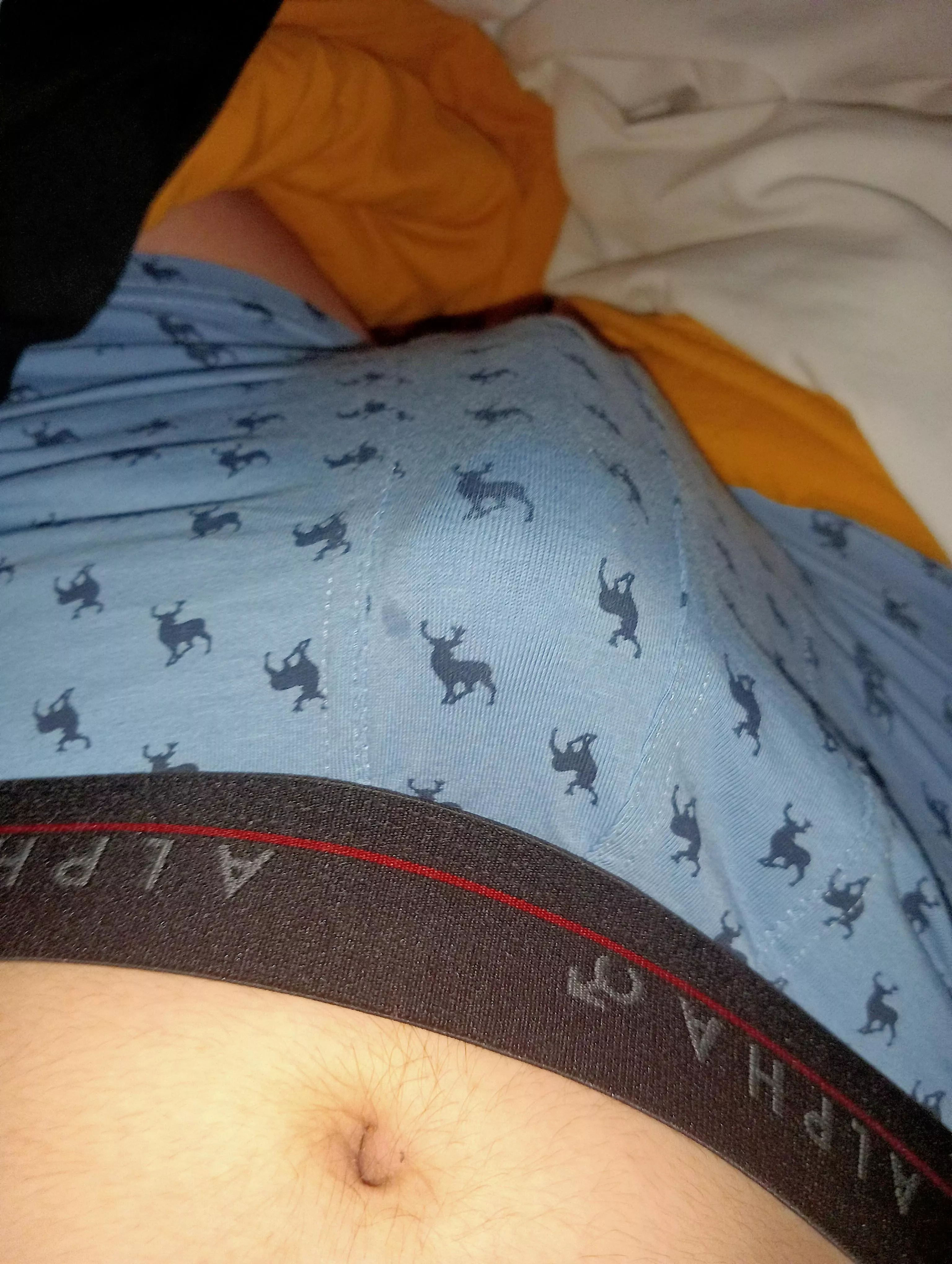 19 rubbing my bulge in bed