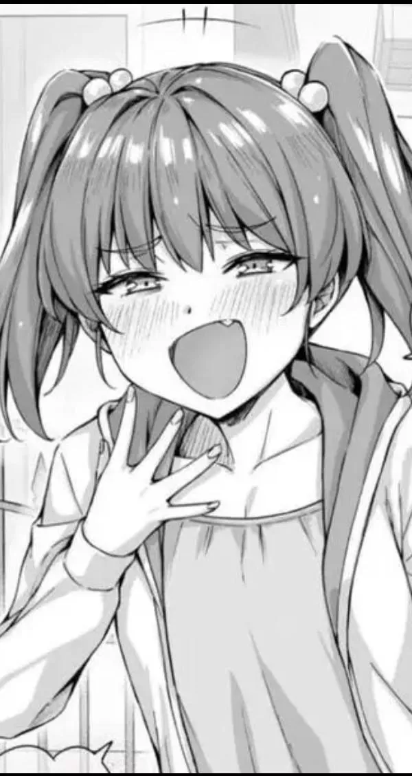 Lf mono source: 1girl, fangs , twintails, blushing,small breast