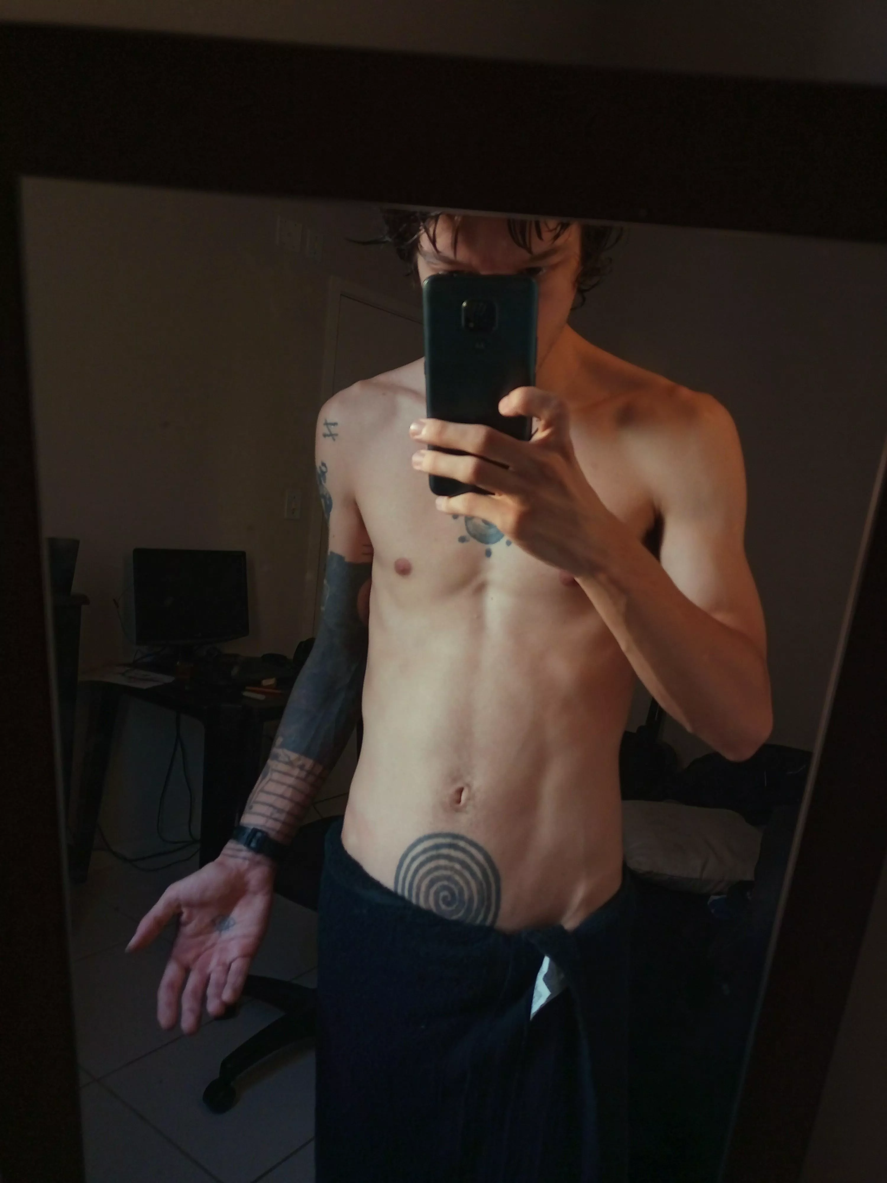 right out of the shower