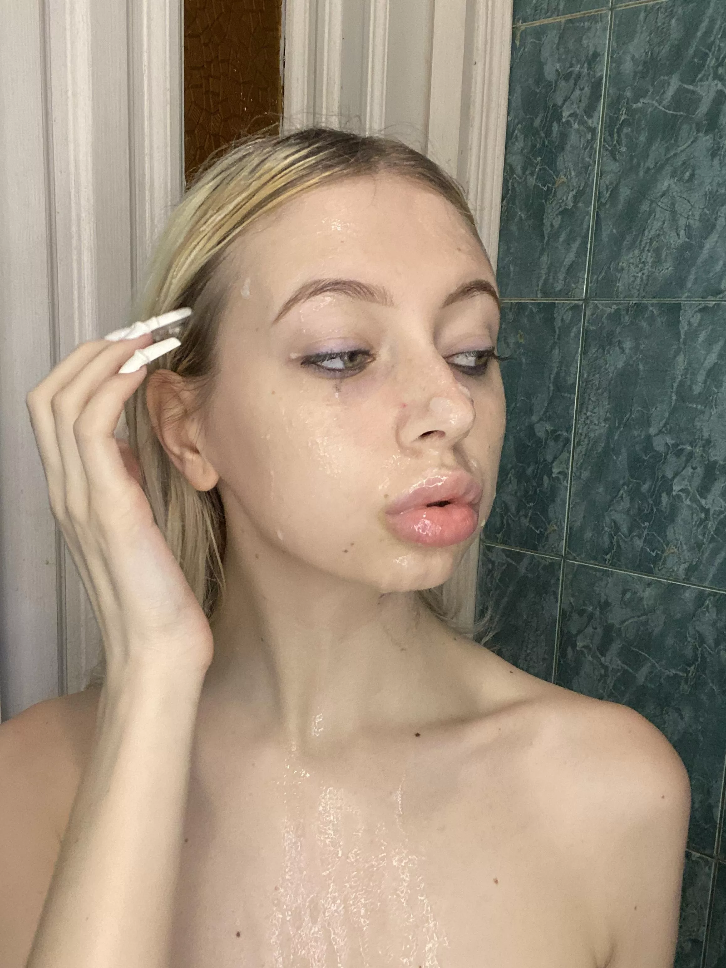 Sexy cumslut takes a good cum facial and becomes completely cum crazed with lust