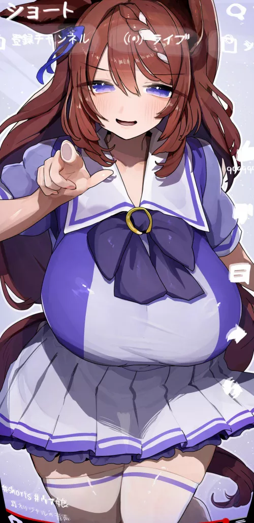 Super Creek pointing at the viewer (tamukoro) [Umamusume]