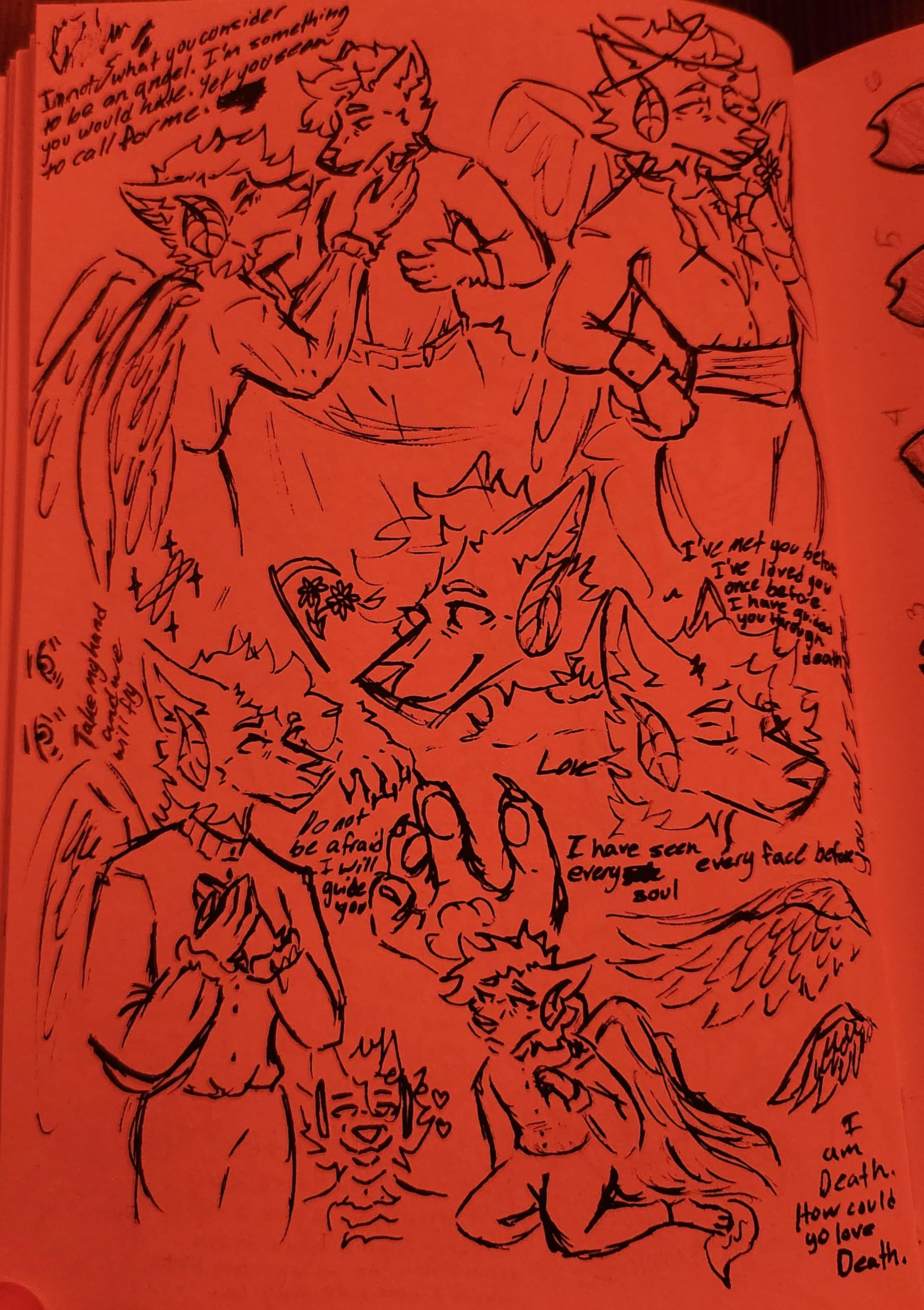 A doodle page of a version of one of my ocs