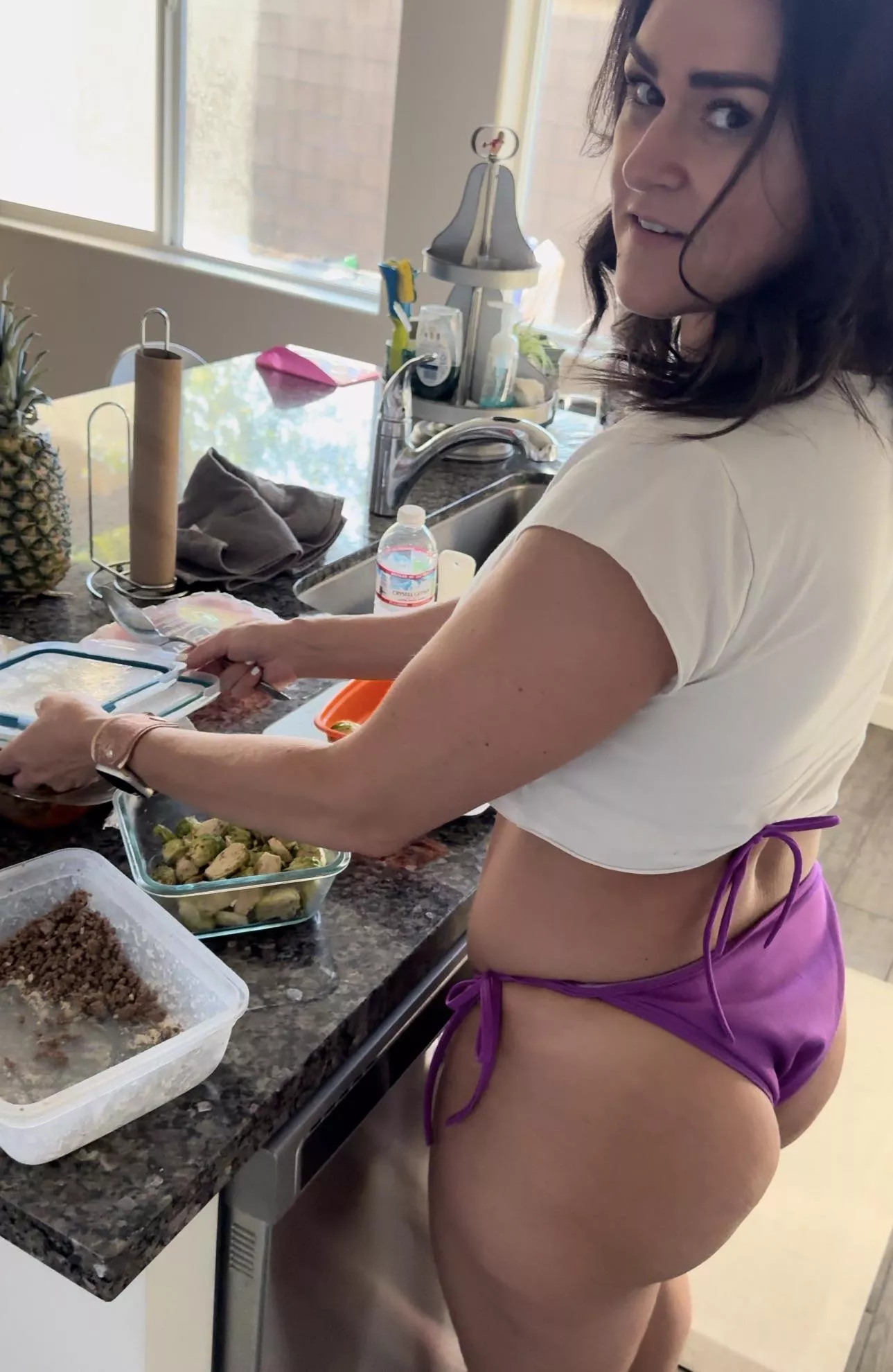 [F] let me pack you a lunch honey. 