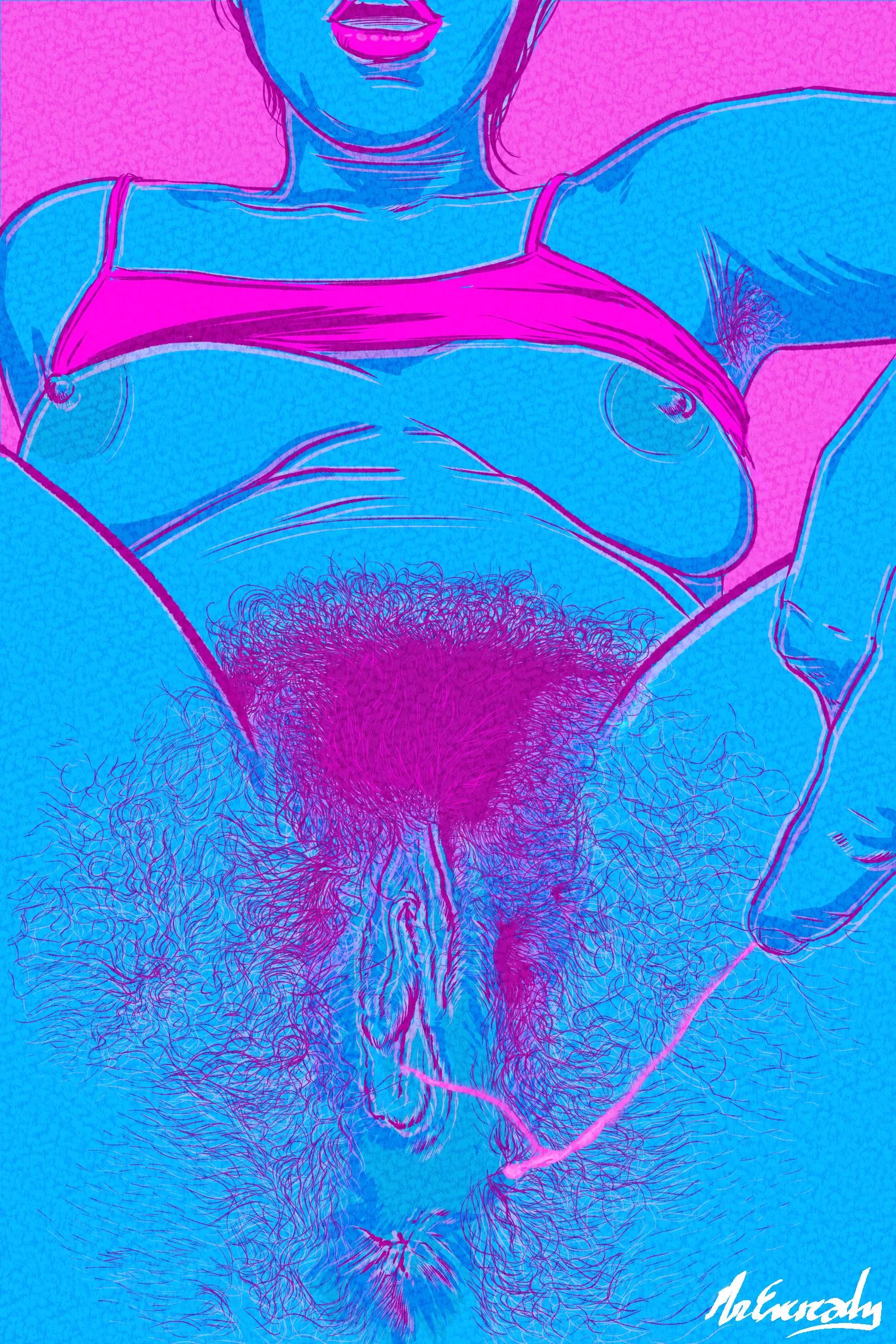 Hairy Girl Series N° 049. Art by Me. Digital