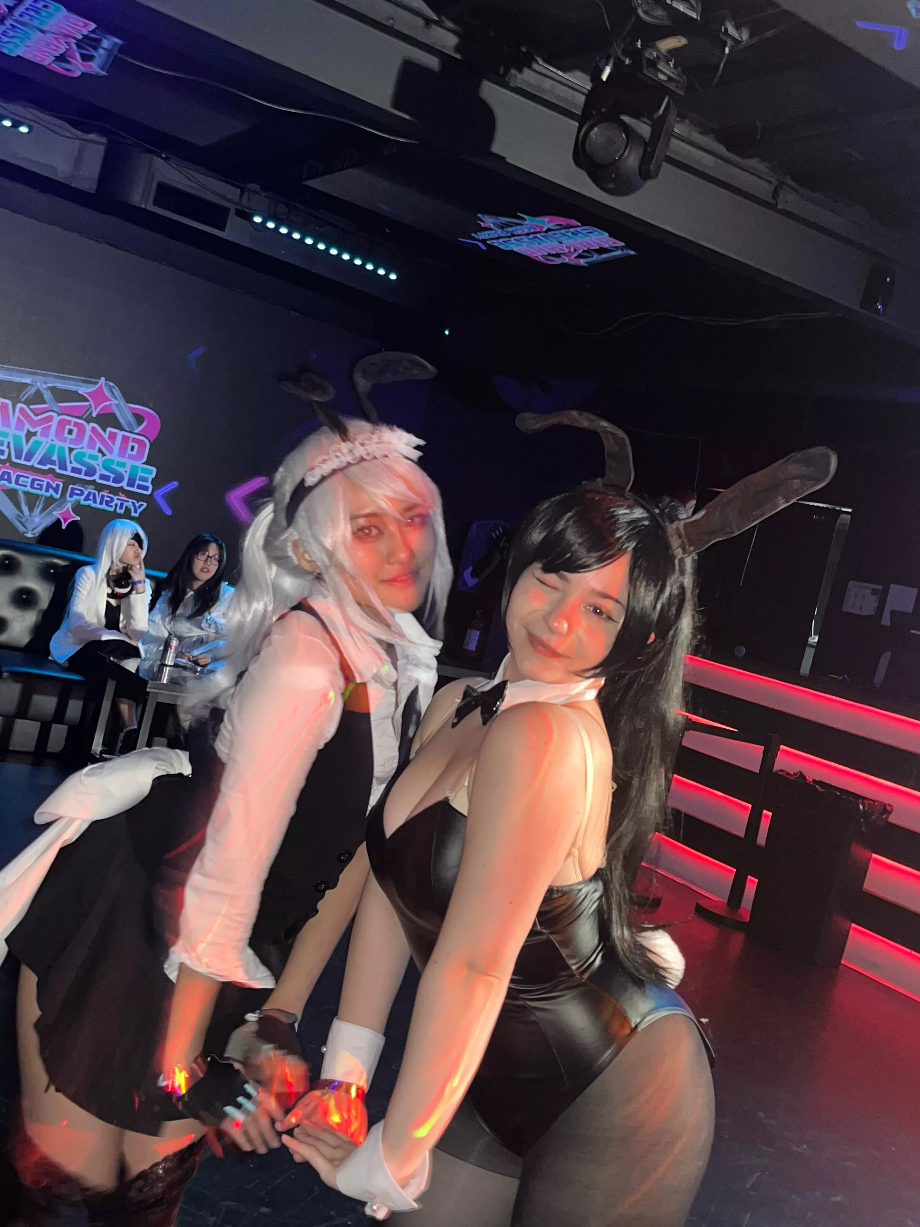 My friend and I cosplaying bunny Jett and Sage :)