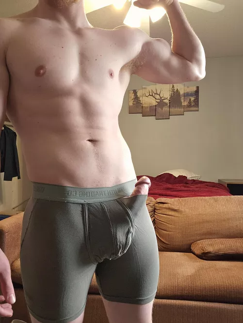 You ever get so hard your cock bursts through your underwear?