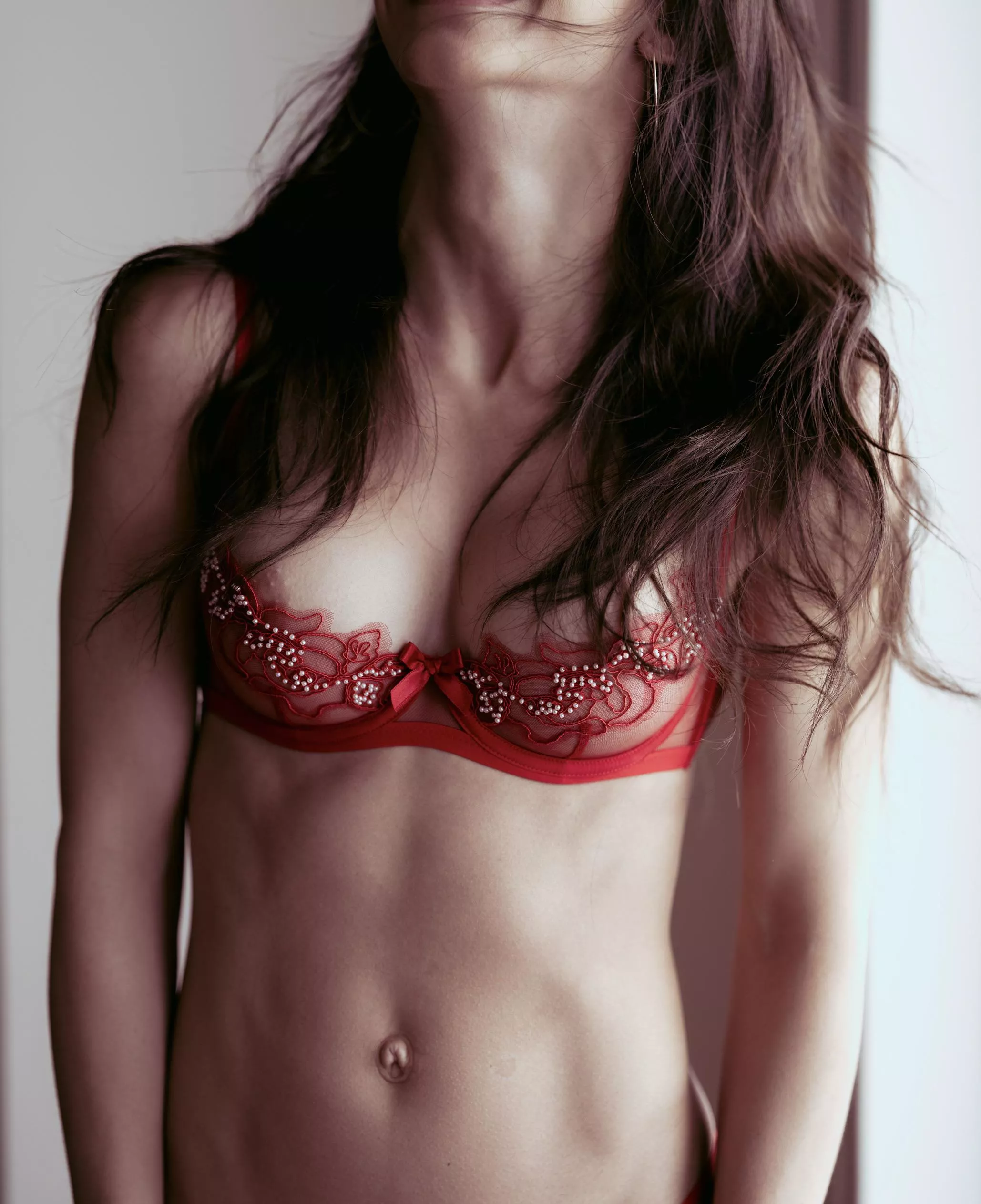 Feeling sexy in my new red lingerie