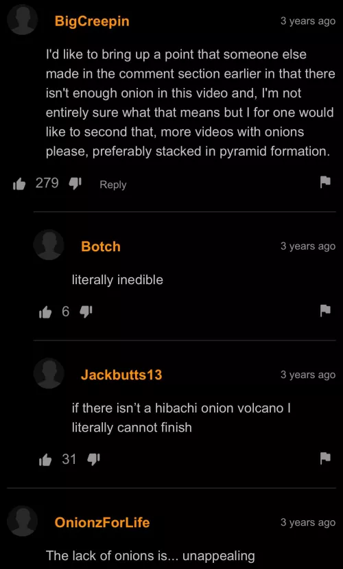 You can tell when the onion threshold isn't met, and it was not in this instance