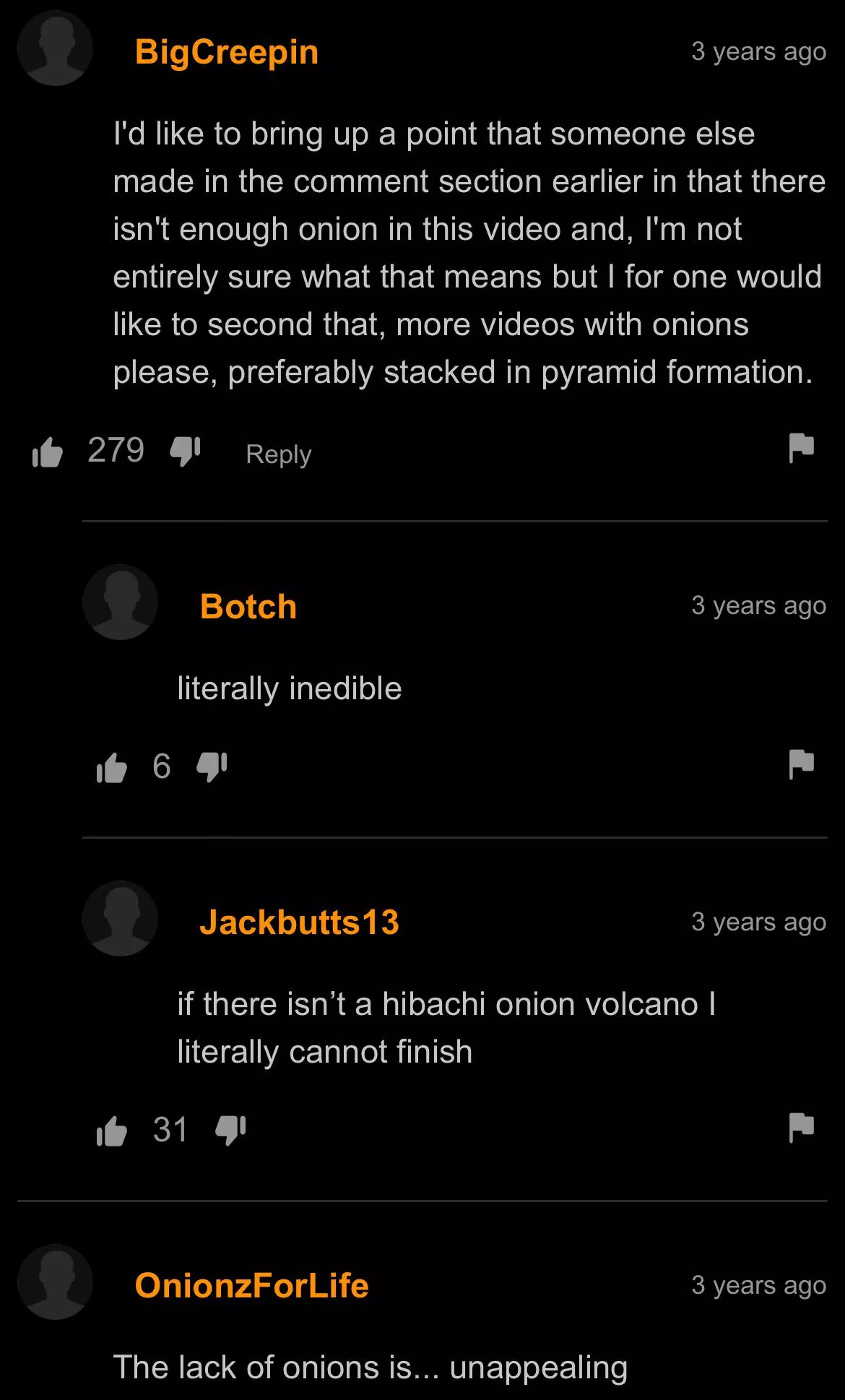 You can tell when the onion threshold isn't met, and it was not in this instance