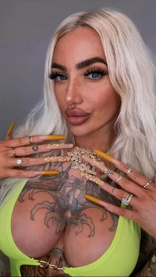 Bolted on everything tattooed bimbo