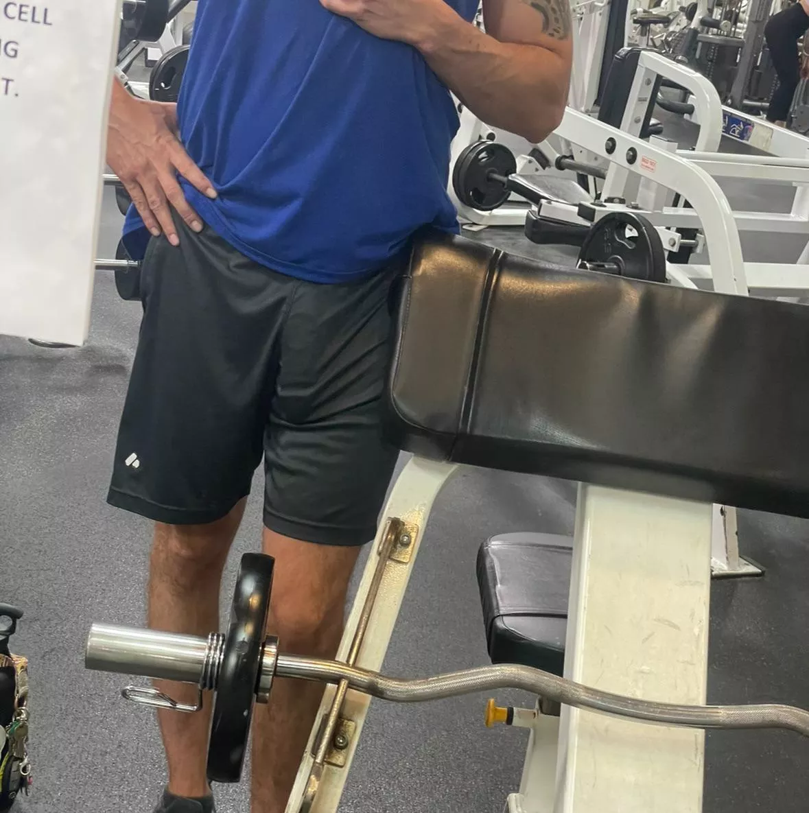 No boxers just hanging 