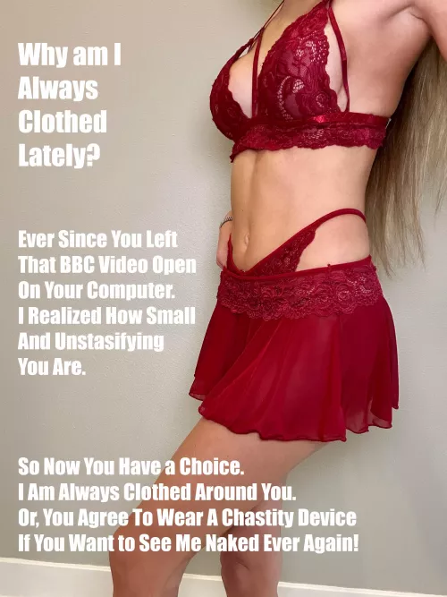 Wear the cage or never see me naked again? 😈😈