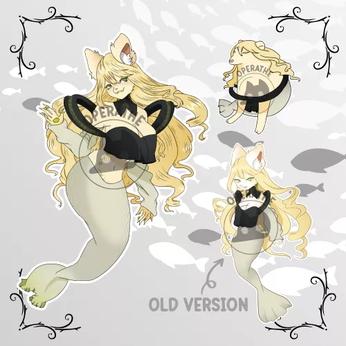 I decided to redesign this old adoptable to increase her chances of finding a loving home :'D (art by me) 