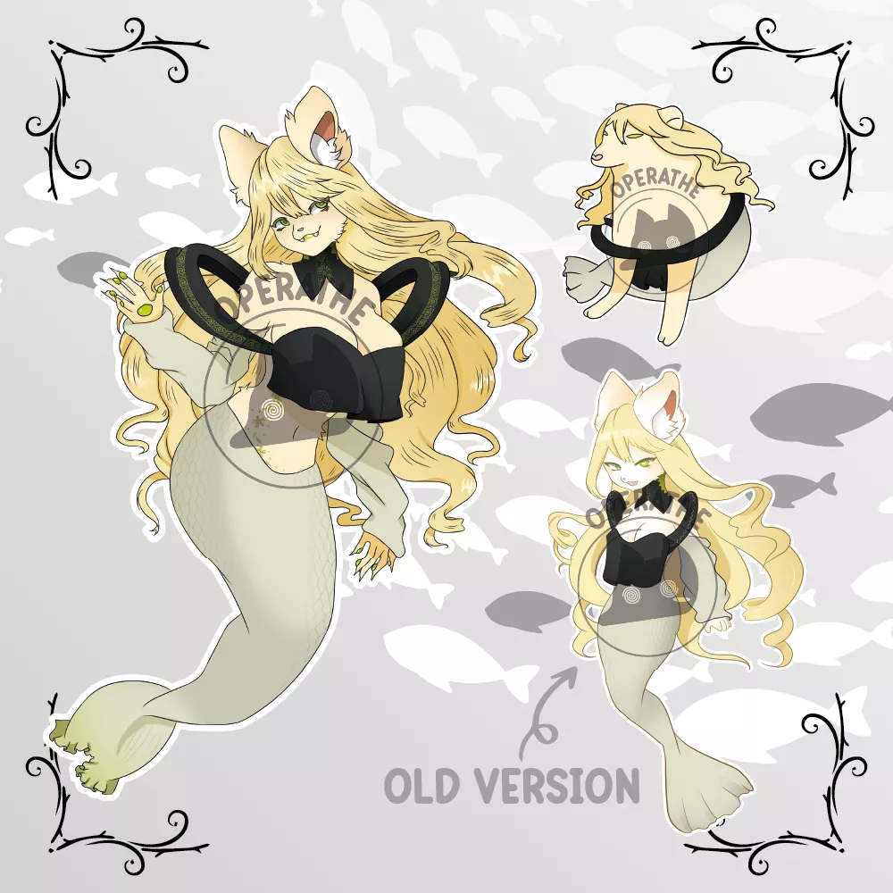 I decided to redesign this old adoptable to increase her chances of finding a loving home :'D (art by me) 