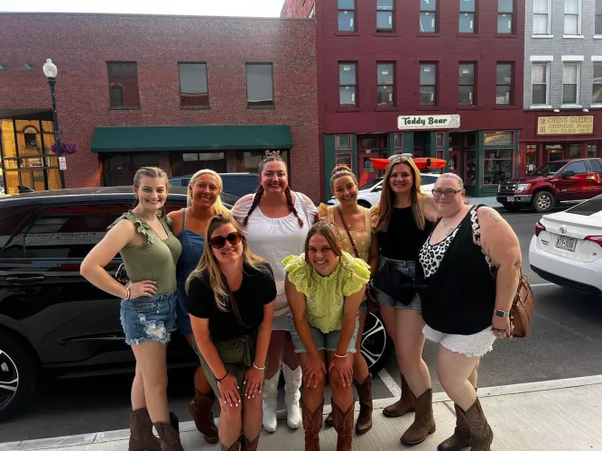 Standing 1-5, bent over 6 and 7