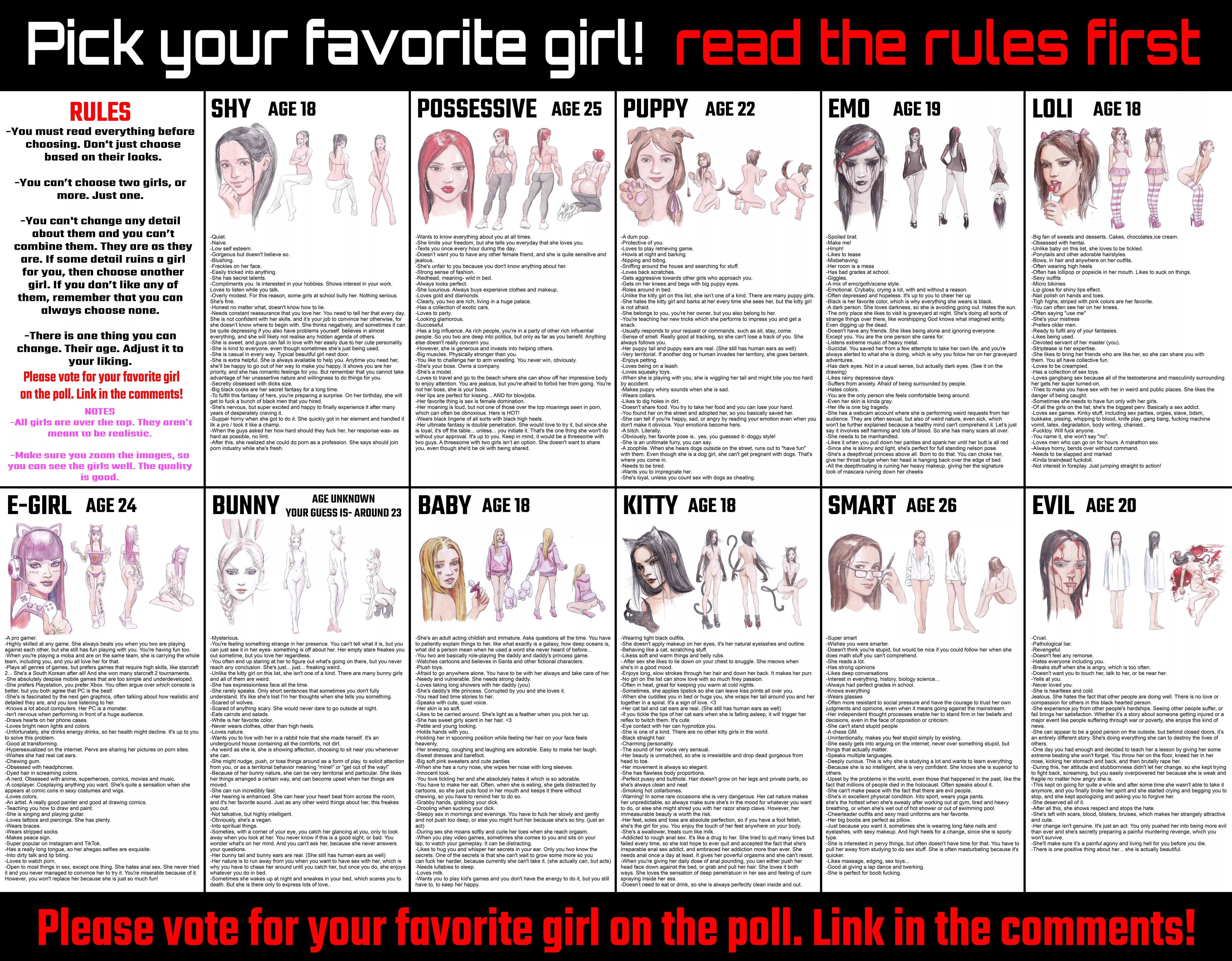 Choose your favorite girl. Download pic to see HD.