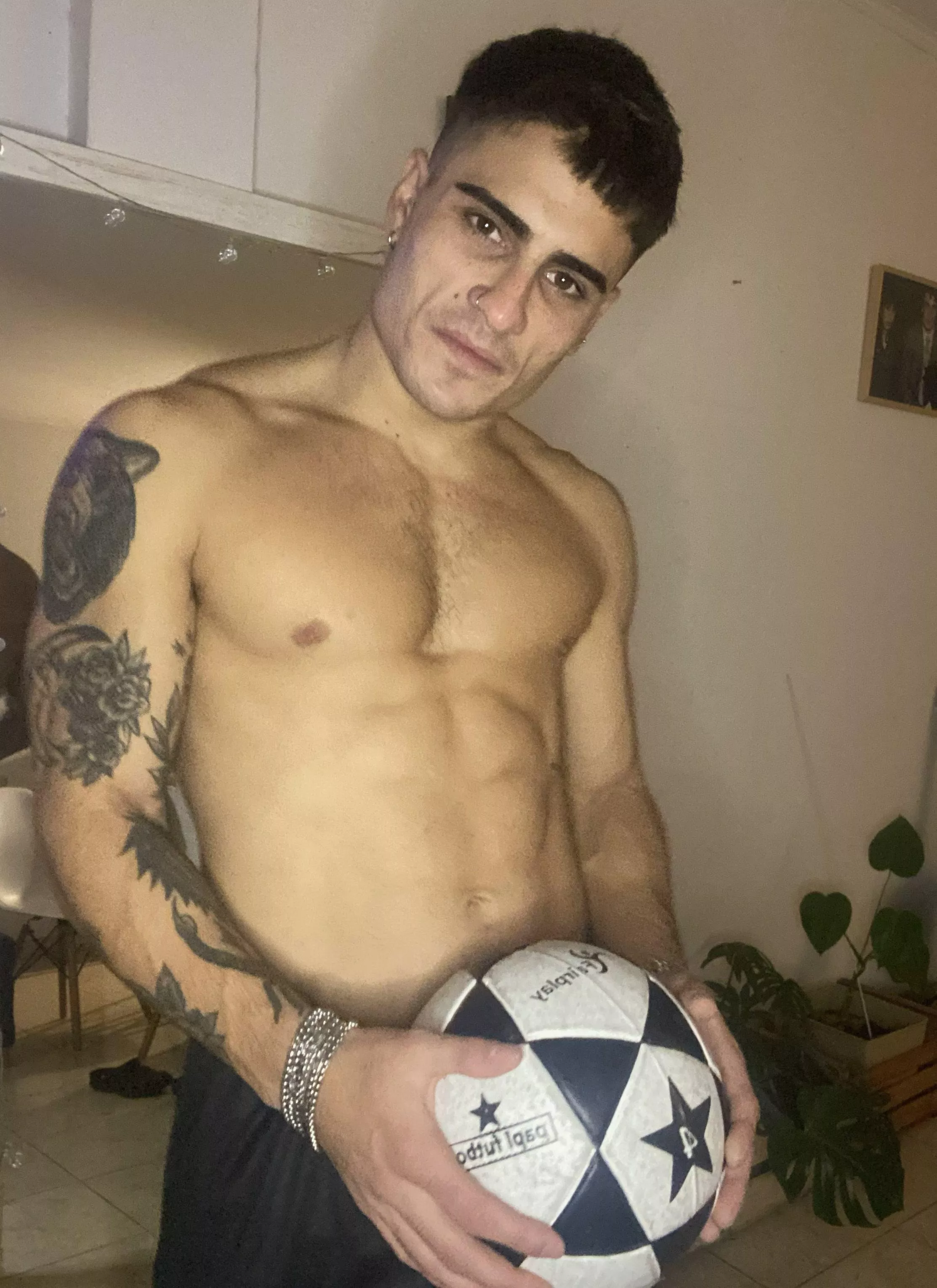Do you have what it takes to tackle this buffed-up soccer player? 