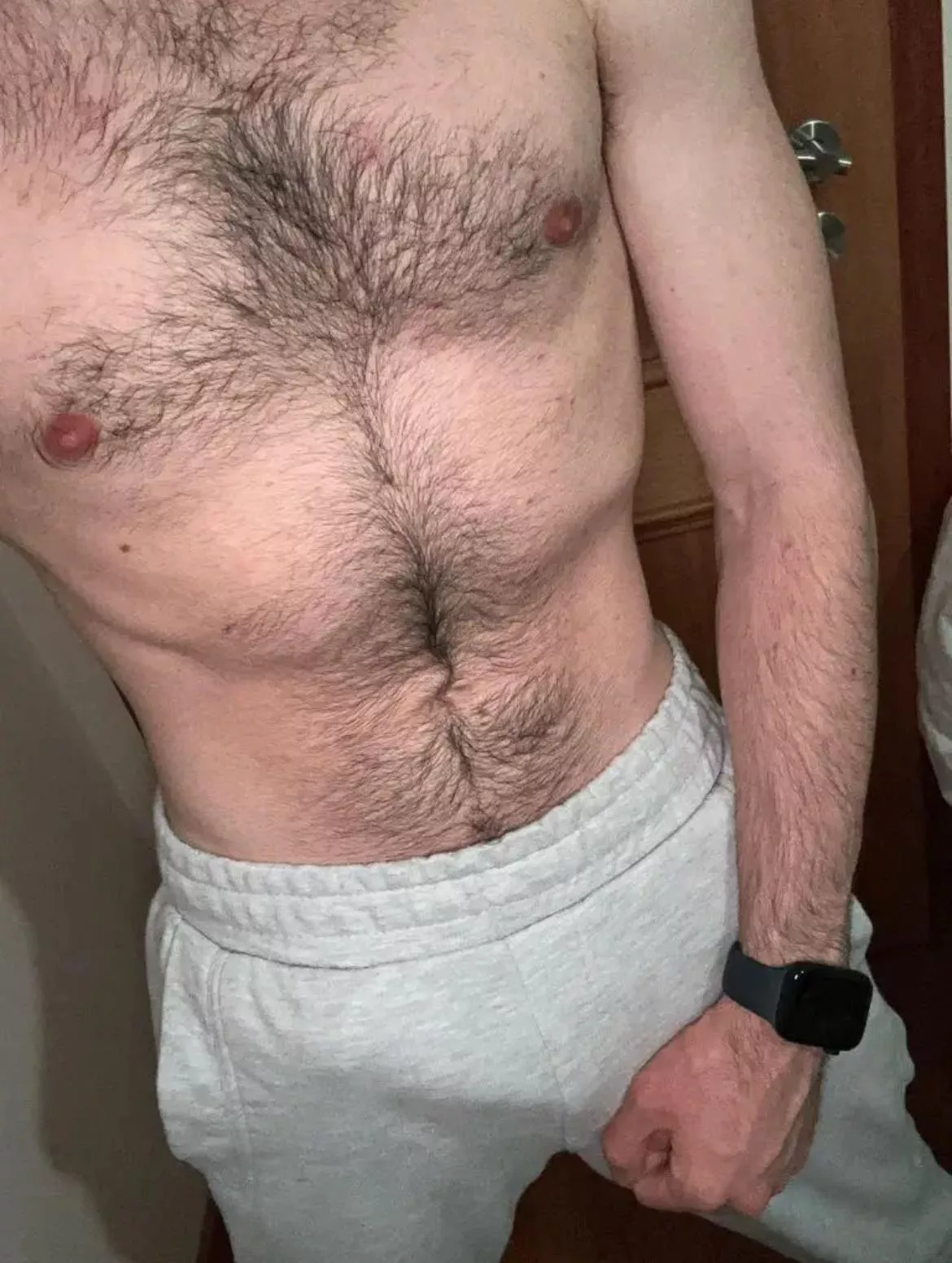 I love to wear grey sweatpants at getting stares 